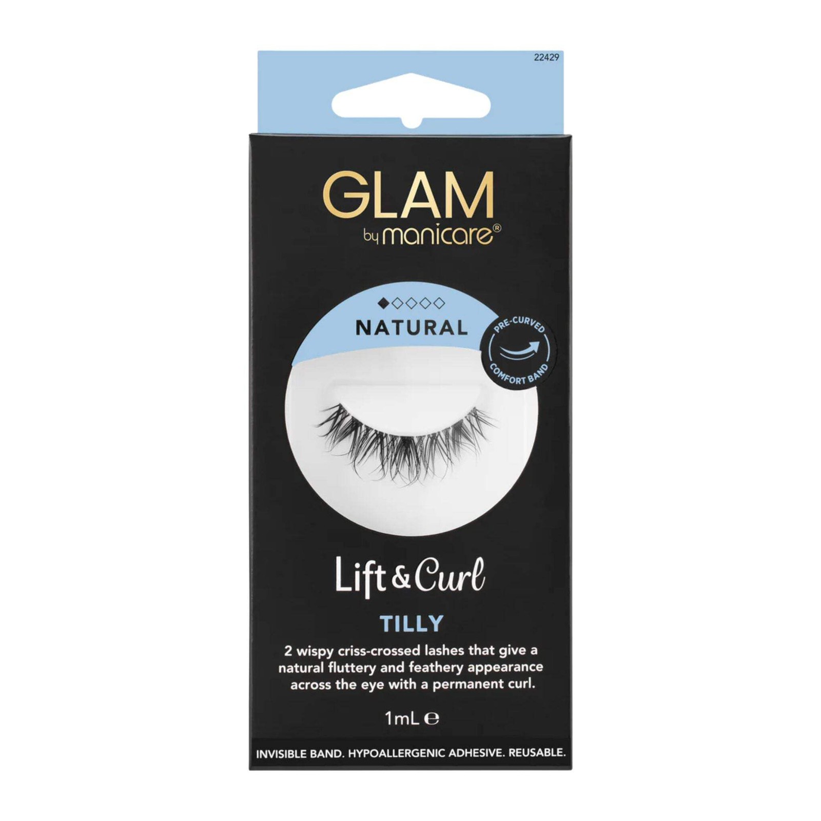 Manicare Glam Lift & Curl Tilly Natural False Lashes with Adhesive