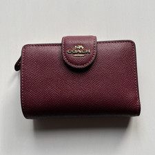 Coach Damen Geldbörse Leder Bordeaux Logo fa...