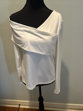 Women's Banana Republic Long Sleeve Off The Shoulder Shirt Cream/ Ivory NWT