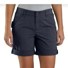 Carhartt women's original fit ripstop utility shorts Size 10 navy blue canvas