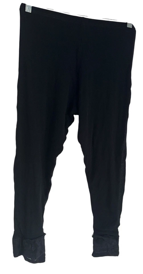Leggings de nailon semi transparentes Krista Larson para mujer OS negro detalle de encaje caprichoso  Foto 4 de 4