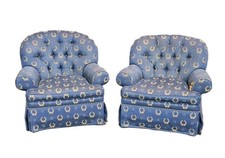 Pair of Charles Stewart Club Chairs Prussian ...