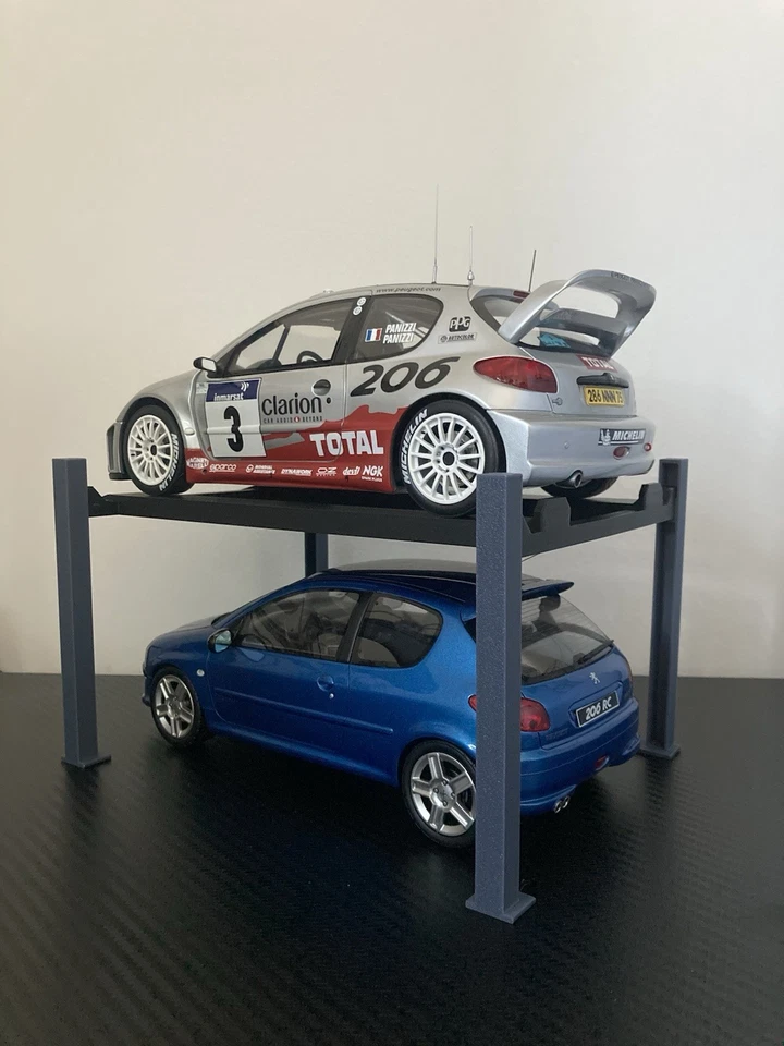 Espositore Modellini Scala 1/18 Miniature Auto Ponte Soppalco Display - Immagine 3 di 3