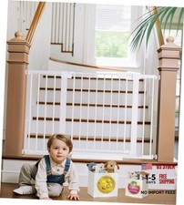 29.7-48" Baby Gate for Stairs, Mom's Choice Awards 29.7-48"W x 30.5"H White