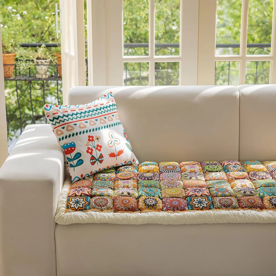 Fundas de sofá bohemias para sofá, divertido protector de funda de sofá para perros, alfombrilla para mascotas... Foto 2 de 4