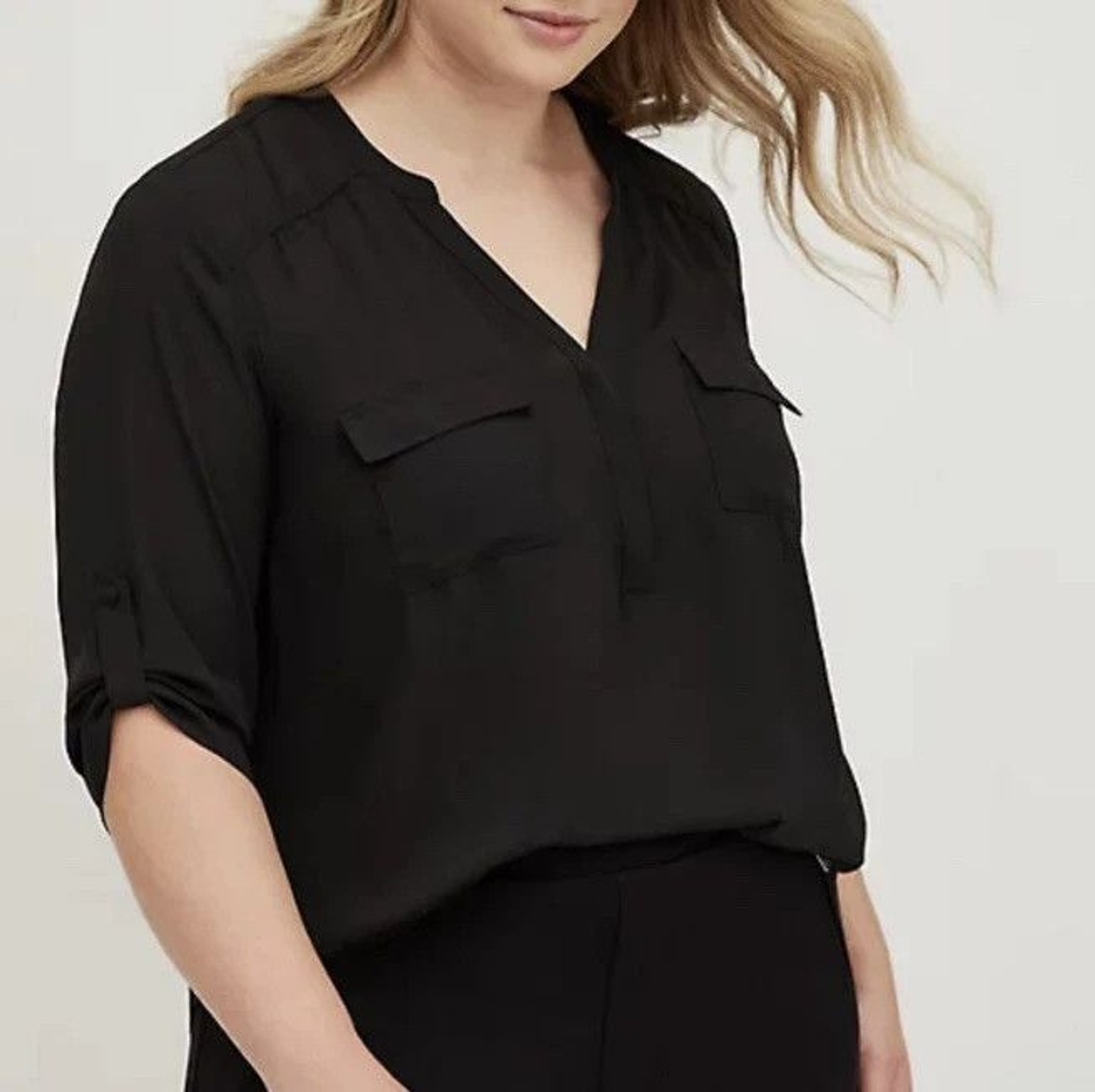 Torrid Harper Black Georgette Pullover Blouse Size 2, 2X