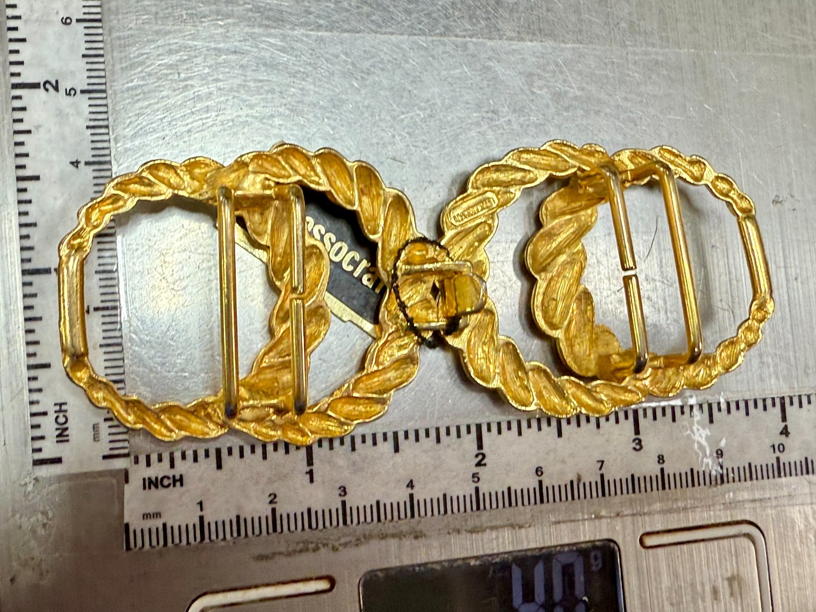 Twisted Rope Openwork Interlocking Two Piece Gold… - image 8