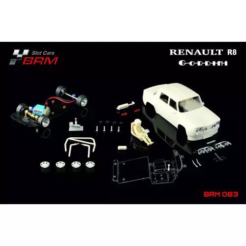 Châssis BRM R8 GORDINI Full White Kit préassemblé pour slot racing haut de gamme à l'échelle 1/24