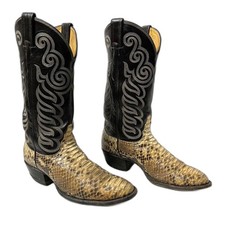 Tony Lama Vintage Golden Python Cowboy Cowgirl Men  s Boots Size 8.5 D