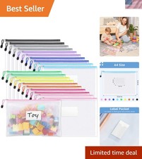 20 Pack Mesh Zipper Pouch Bags, A4 Letter Size, Zipper Bags with Label Pocket...