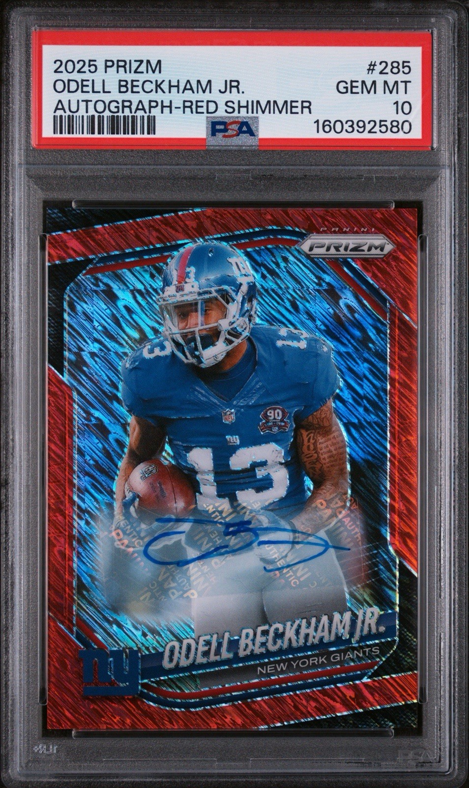 2025 PRIZM ODELL BECKHAM JR AUTO PSA 10 LOW POP 1/1/ RED SHIMMER /35 COLOR MATCH