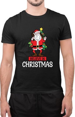 Believe in Christmas Santa Grafik Artwork Unisex Kinder und Erwachsene T-Shirt
