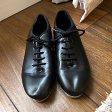 Unisex Black Lace-Up Tap Dance Shoes with Metal Taps Metal Tap Plates