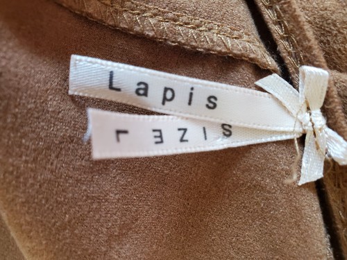 Lapis Boho Open Front Asymmetrical Chamois Jacket Large - Picture 3 of 3