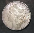 1896 Morgan Dollar MS CH+ Mint State Choice Plus 90% Silver BU Nice Color. 1d