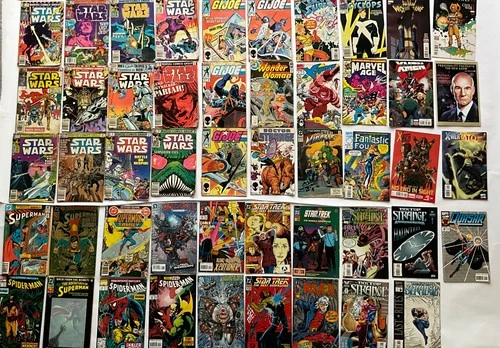 Lot of 49 Vintage Star Wars 1980's GI Joe Superman DC Marvel Comics Mixed Lots