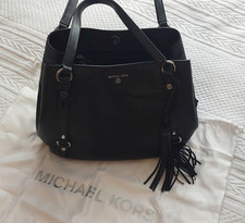 NWT Michael Kors Large 'Carrie' tote shoulder bag Black leather