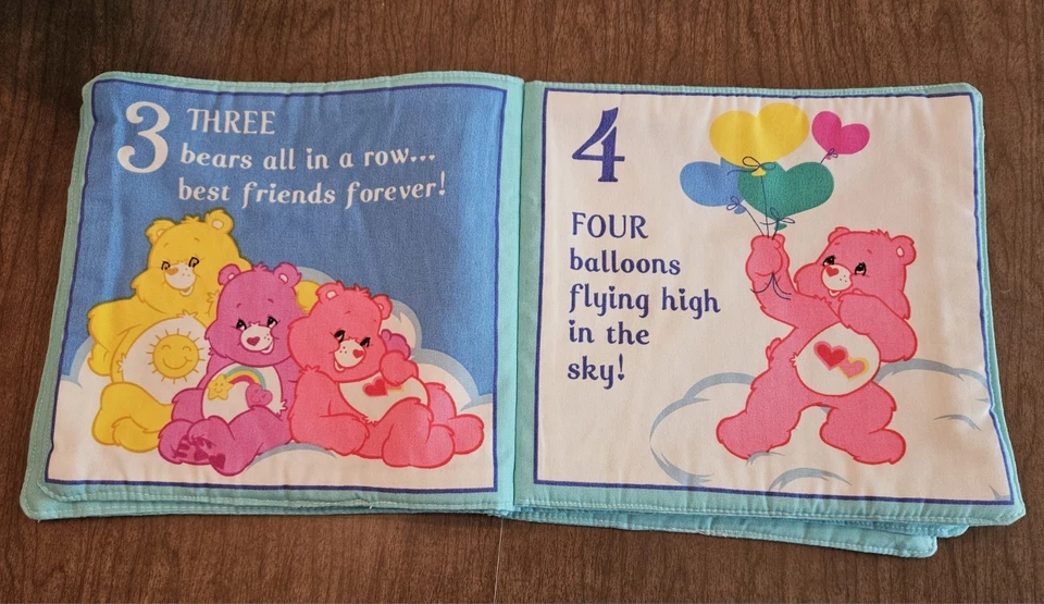 Vintage Care Bears Counting Cloth Book Retro Nostalgia Baby Room Cranston Fabric - Image 3 of 4