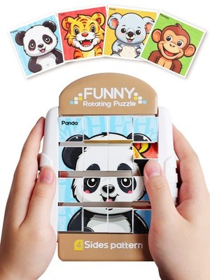 Fullware 16-Piece Rotating Puzzles for Kids 4-6, 16 pieces, 7 cm x 15 