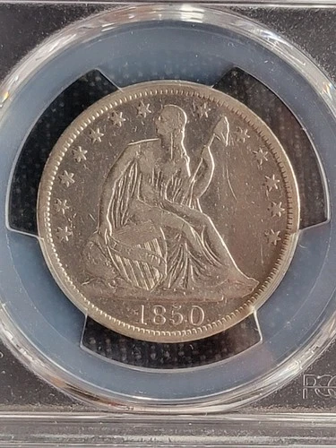 1850 Seated Liberty Half Dollar. Cleaned-VF Detail