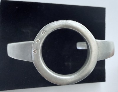 Designer Hallmarked, Sterling Silver With Diamond Accents Cuff Bracelet