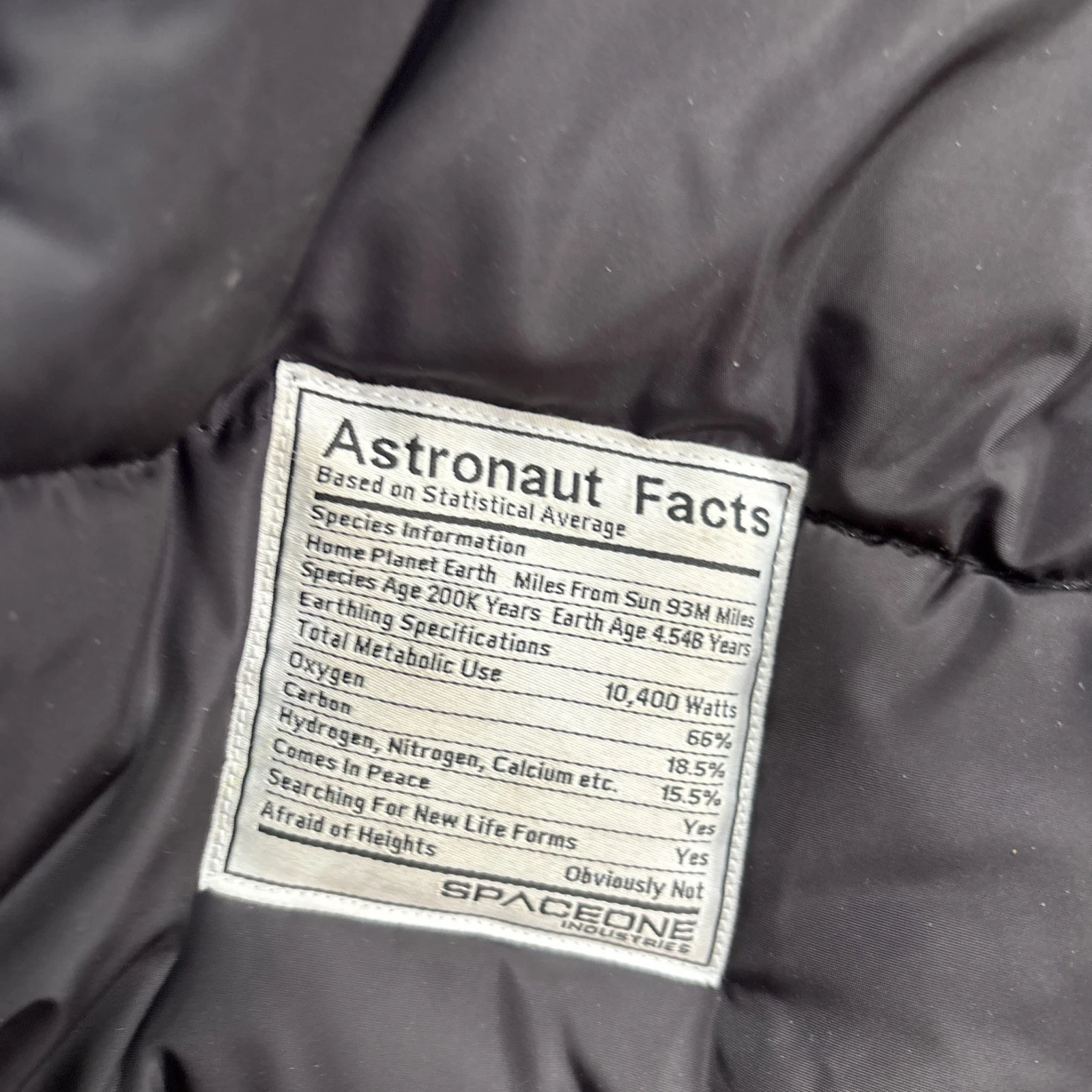 Nasa apollo 11 bomber jacket unisex, moon print with recycled Polyfill XL Size image 5