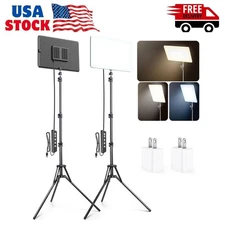 2 Pack LED Video Light Kit,Scrhot Photography Lighting Kit with 63" Tripod Stand