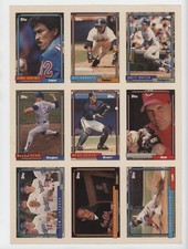 1992 Topps Pre-Production Sheet Dennis Martinez Bip Roberts Brett Butler HOF 0h1