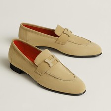 Hermes Paris Loafers Suede beige Size 37