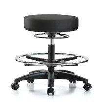 Zoro Select Br-Vmbso-Rg-Cf-Rc-8540 Bench Stool, Med, Vinyl, Cf, Casters, Blk