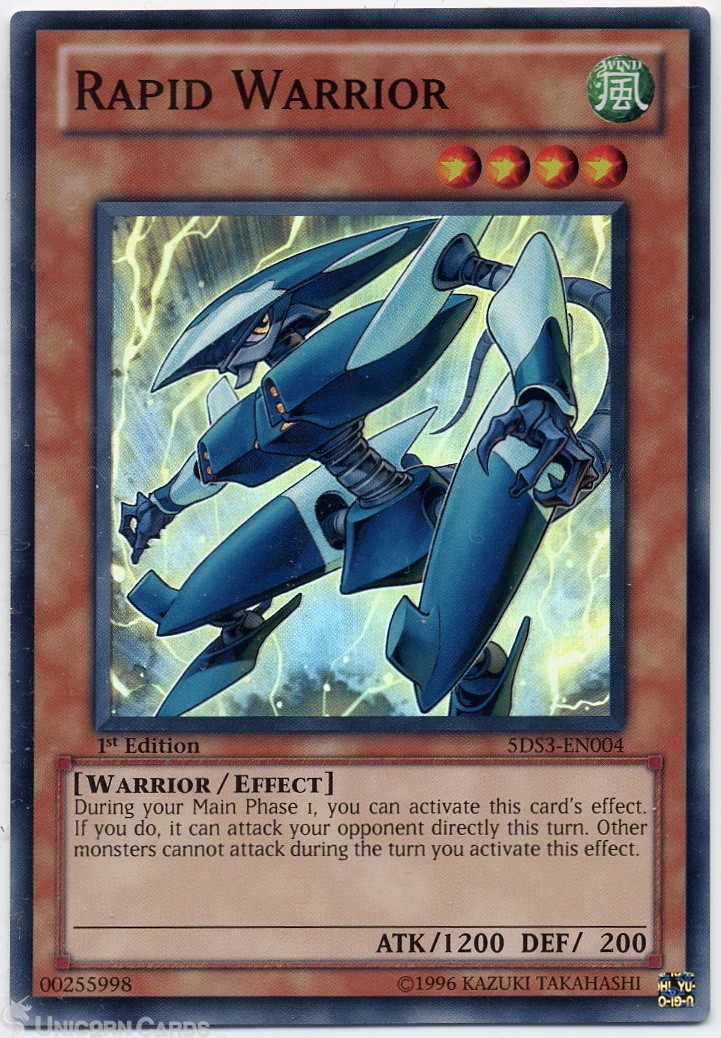 5DS3-EN004 Rapid Warrior Super Rare 1st Edition Mint YuGiOh Card