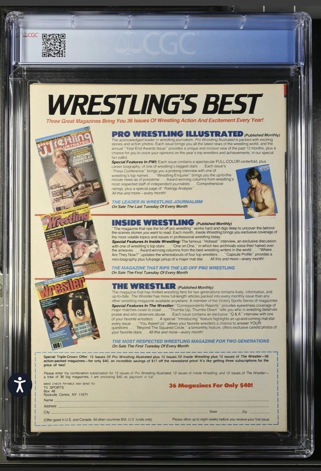 Sports Review WRESTLING Magazine June 1984 Ric Flair / Barry Windham CGC 9.4 - Image 3 of 3