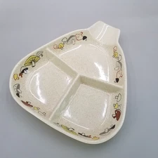 Franciscan Woodlore Mushroom Vintage Mid Century Divided Relish Serving Dish