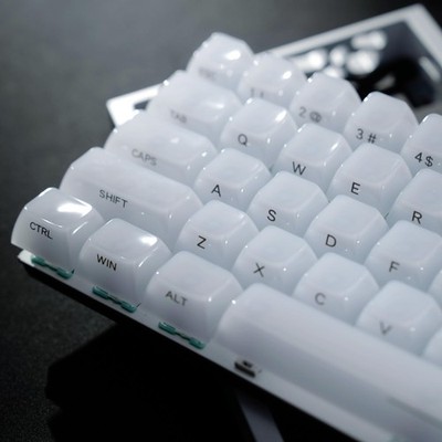 Womier Keyboard Keycaps Jelly, Ceramic Style, Shine Through C-White 
