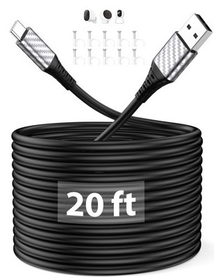 ACOCOBUY Extra Long USB C 6m/20ft Cable for XiaoMi Smart Camera C300 C500
