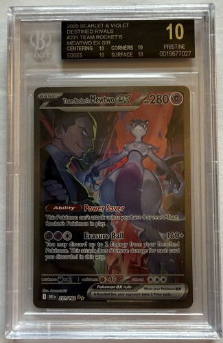 2025 Pokemon S&V Destined Rivals Team Rocket's Mewtwo ex #231 BGS 10 BLACK LABEL