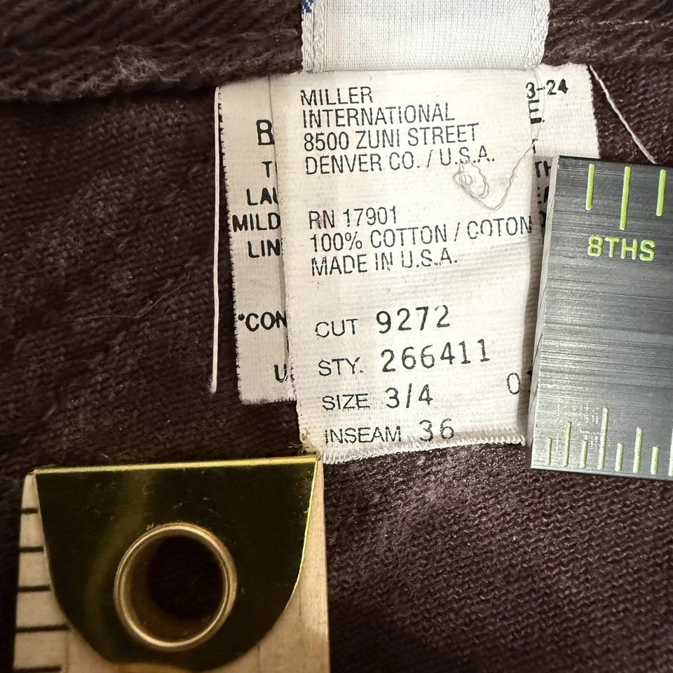 🍷 Jeans Vintage Rocky Mountain 3/4 Alto 36" Borgoña Western Crossover Bareback Foto 4 de 4