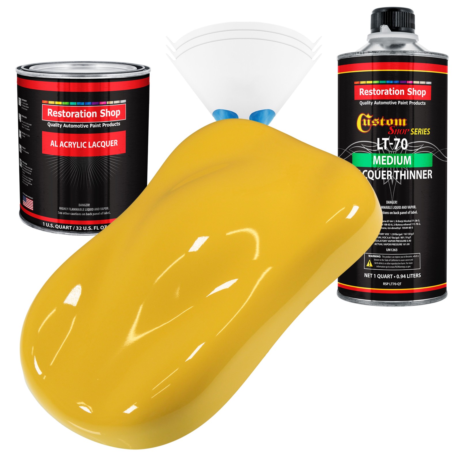 Boss Yellow Acrylic Lacquer Auto Paint Kit with Medium Thinner Quart