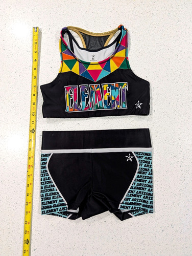 ALLSTAR Element Elite Rebel Athletics Large Cheer Cheerleading Practice 2pc Set