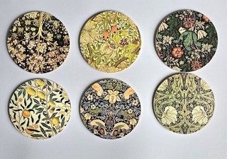 6 William Morris Themed Coasters