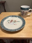 Vintage Thomson Pottery Snowman Christmas Round Plate and Mug set — photo 1