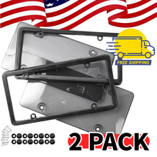 2x Unbreakable License Plate Coversframes Auto Tag Shield Protector Front Rear