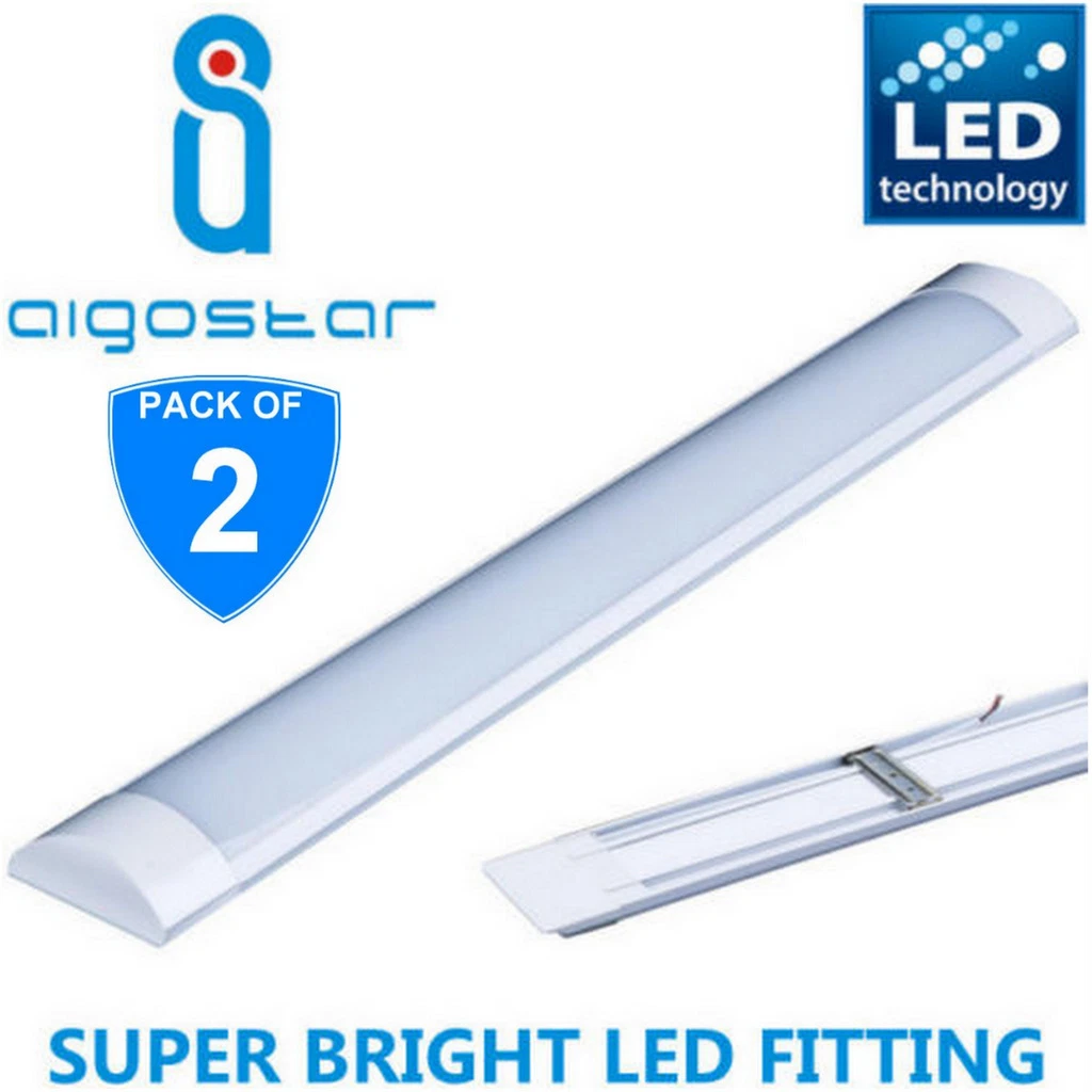2x High Lumen 5ft Batten LED Wide Tube Light Ceiling Light Fitting