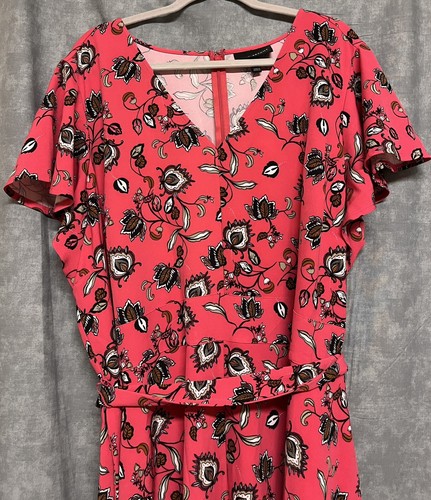 Gr. 26 Lane Bryant Kleid rosa V-Ausschnitt High-Low Saum - Bild 2 von 8