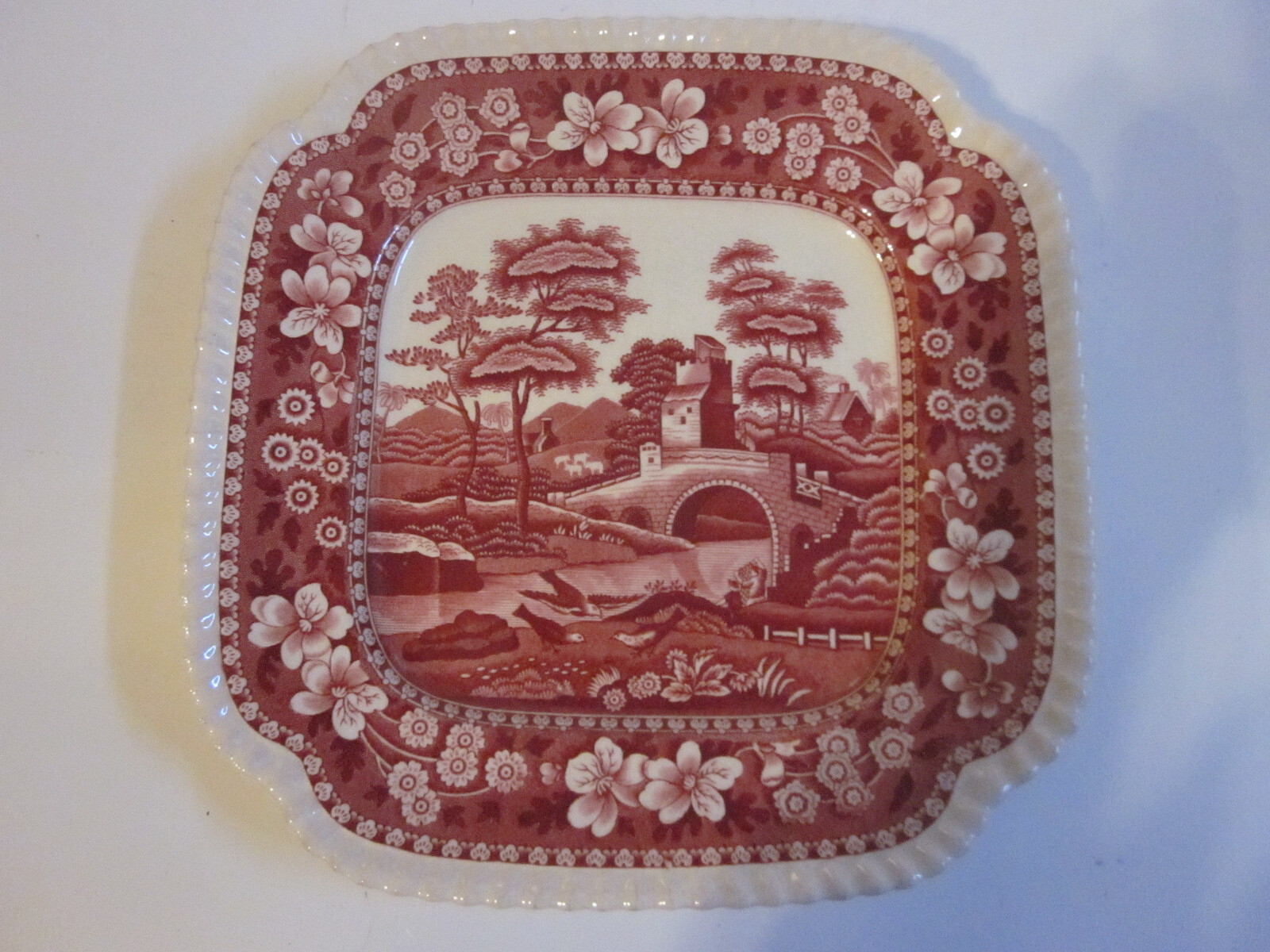 Copeland Spode TOWER PINK 8 ¼” Square Salad Plate c. 1930’s