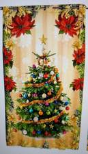 Ekavya Christmas Curtain window door Drapes two 84x48 panels grommet holiday