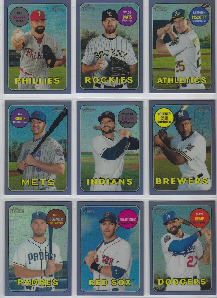 2018 TOPPS HERITAGE HIGH NUMBER PURPLE REFRACTOR COMPLETE YOUR SET  (18 THC 1-3) - Image 2 of 3