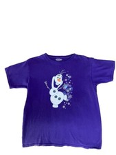 Disney Frozen Olaf Purple T-Shirt Kids Large Good Pre-owned Condition