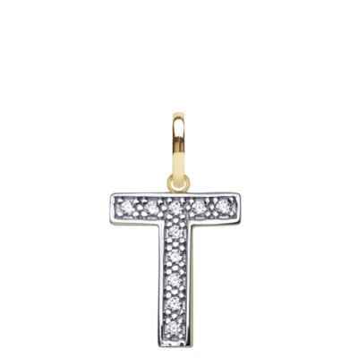T-ANHÄNGER 9 KARAT GOLD INITIALE BELIEBIGER NAME BUCHSTABE INITIALE TOLLES GESCHENK FÜR SIE FÜR IHN