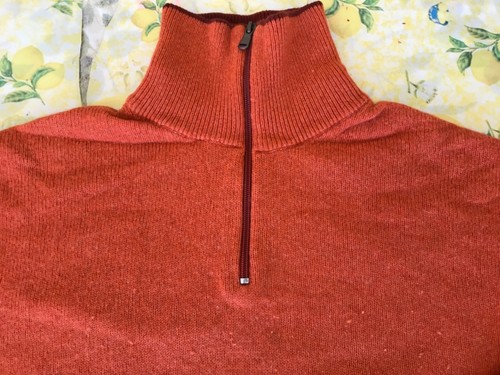 Maglione da uomo di lana cachemire collo alto con zip arancione tg XXL |  eBay